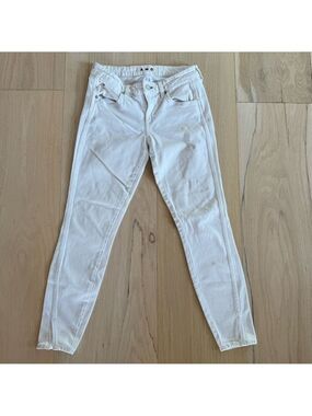 AMO Twist Sea Salt Jeans Distressed Slim Fit White Size 26